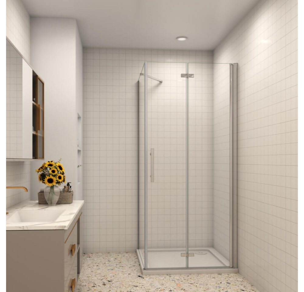 Duschparadies Eckdusche 195cm Scharniertür Pendeltür 6mm ESG Chrom Duschtür Duschkabine, BxT: 70x70 cm, Einscheibensicherheitsglas, ebenerdiger Einbau möglich Duschparadies Eckdusche 195cm Scharniertür Pendeltür 6mm ESG Chrom Duschtür Duschkabine, BxT: 70x70 cm, Einscheibensicherheitsglas, ebenerdiger Einbau möglich von Duschparadies