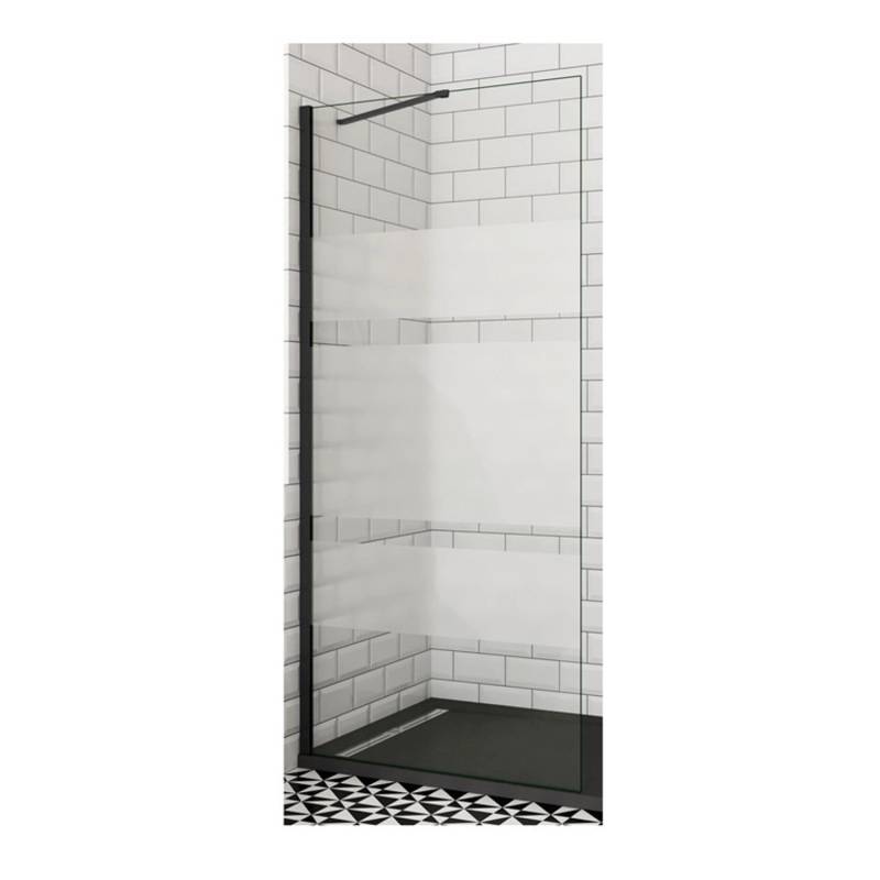 Duschparadies Walk In Dusche 60 x 190cm Duschabtrennung 6mm Nano Glas Seitenwand Satiniert Mit Streifen Mit 50cm Stabilisator Schwarzrahmen Duschparadies Walk In Dusche 60 x 190cm Duschabtrennung 6mm Nano Glas Seitenwand Satiniert Mit Streifen Mit 50cm Stabilisator Schwarzrahmen von Duschparadies