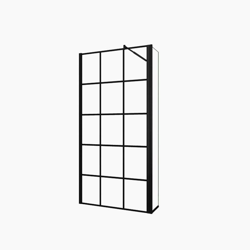 Duschparadies Walk In Dusche 80 x 200cm Mit 30cm Flipper 8mm Nano Glas Seitenwand Duschwand Gittermuster Schwarzrahmen Duschparadies Walk In Dusche 80 x 200cm Mit 30cm Flipper 8mm Nano Glas Seitenwand Duschwand Gittermuster Schwarzrahmen von Duschparadies