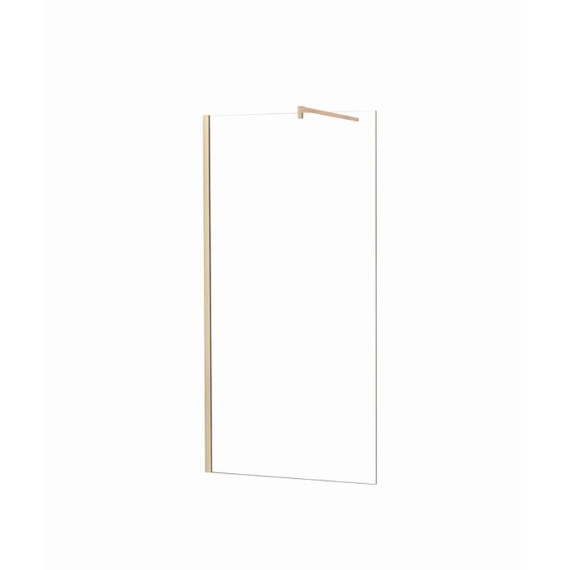 Duschparadies Walk in Duschabtrennung 70 x 200cm Duschwand mit 90cm Stabilisator 10mm Nano Glas Duschtrennwand Gold Gebürstet von Duschparadies