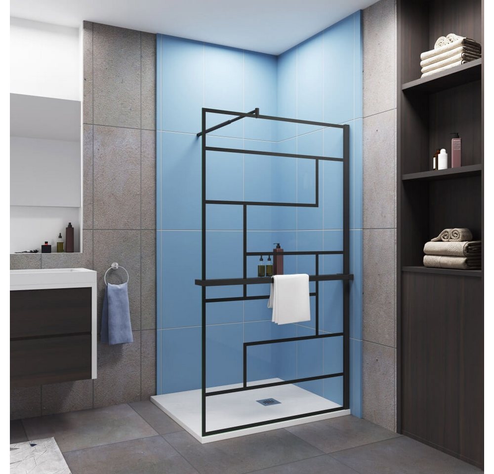 Duschparadies Walk-in-Dusche 200cm 8mm ESG Stützstange Handtuchhalter schwarz Walk in Dusche, Einscheibensicherheitsglas Duschparadies Walk-in-Dusche 200cm 8mm ESG Stützstange Handtuchhalter schwarz Walk in Dusche, Einscheibensicherheitsglas von Duschparadies