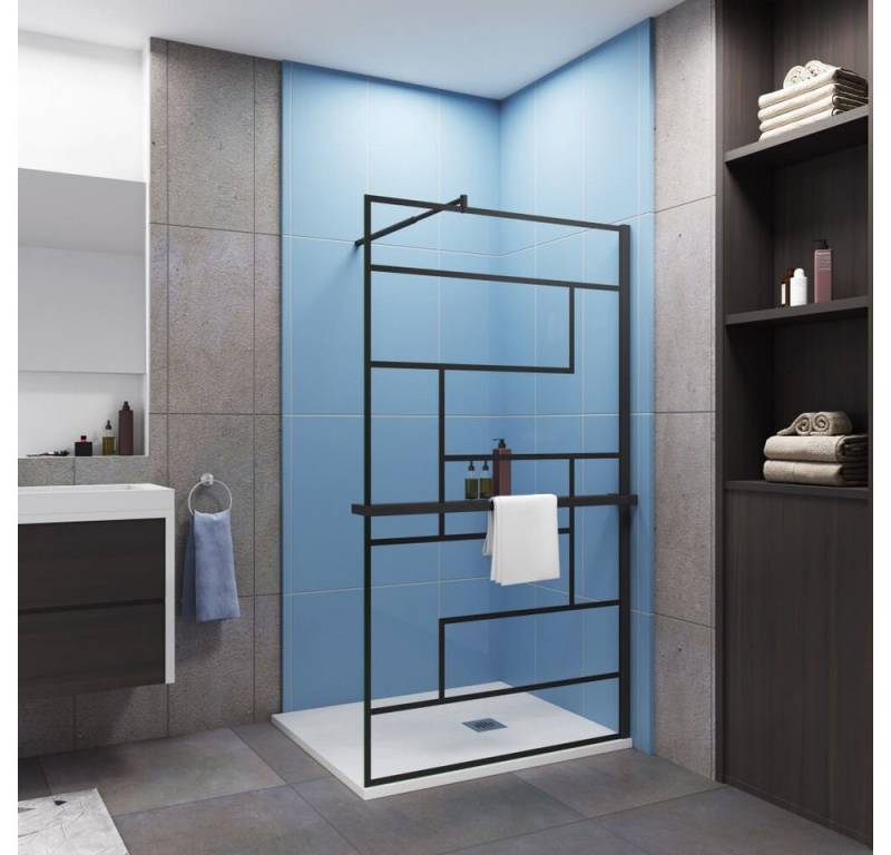 Duschparadies Walk-in-Dusche 200cm 8mm ESG Stützstange Handtuchhalter schwarz Walk in Dusche, Einscheibensicherheitsglas Duschparadies Walk-in-Dusche 200cm 8mm ESG Stützstange Handtuchhalter schwarz Walk in Dusche, Einscheibensicherheitsglas von Duschparadies