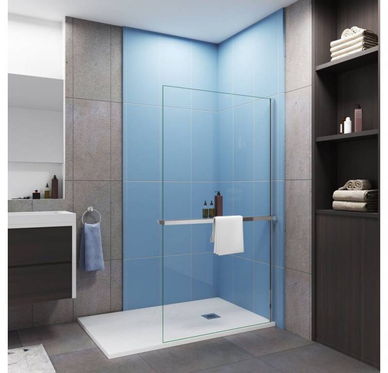 Duschparadies Walk-in-Dusche 200cm Walk In NANO Glas mit Handtuchhalter Duschwand Duschabtrennung, Einscheibensicherheitsglas von Duschparadies