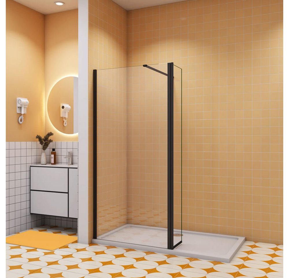 duschspa Duschwand 8mm Walk in Dusche Duschwand Trennwand mit Flipper-Panel, Einscheibensicherheitsglas, Sicherheitsglas, (Set), Nano Glas von duschspa