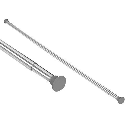 DUSCHVORHANGSTANGE 160 cm - 290 cm SILBER ALU GLÄNZEND TELESKOPSTANGE DUSCHVORHANG STANGE CHROM! SPRING SHOWER ROD! von Duschy
