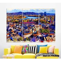 Bonn Skyline, Wall Art, Canvas Print, Painting, Germany Decor von DushArtDesign