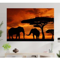 Kenia Wandkunst, Kilimanjaro Safari Leinwanddruck, Malerei, Leinwand Kunst von DushArtDesign