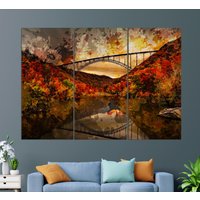 New River Gorge Bridge Leinwanddruck Bogenbrücke in Victor, Fayette County, West Virginia Wandbilder von DushArtDesign