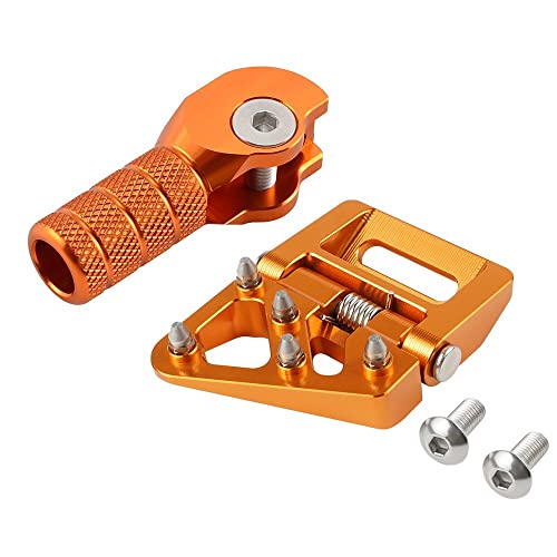 Dusibulv Fußstützen Pedale Für XCF-W Bremspedal Schritt Schalthebel Schalthebel Spitze Für 125 150 200 250 350 450 500 Für EXC EXC-F SX SX-F XC XC-F XC-W Fußrasten(Orange kit 2) von Dusibulv