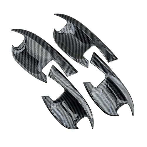 Dusibulv Türaußengriffe für Kraftfahrzeuge 4 Teile/satz Auto Türgriff Bowl Abdeckung Trim Für Kia K5 Für Optima 2020-2021 Schwarz Carbon Faser Stil Kunststoff Außentürgriffe von Dusibulv