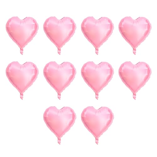 10 Stück Party-Luftballons, 25,4 Cm Herz-Aluminiumfolien-Luftballons, Party, Hochzeit, Geburtstag, Dekoration(Rosa) von Dussdote