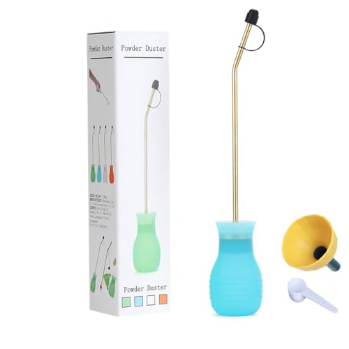 DustFlux Kieselgur Staubwedel, Pulver-Staubwedel-Set mit langem Kupferrohr und faltbarem Trichter, Indoor/Outdoor Silikon-Sprühgerät, robuster Glühbirnenapplikator für Haus, Garten und Landwirtschaft von DustFlux