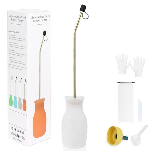 Hand-Stäubepumpe 230ml Groß, Pulver Düse mit Langem Kupferrohr und Faltbarem Trichter, Silikon Pulversprüher für Innen und Außenbereiche Bulb-Applikator für Haushalt und Garten - Weiß von DustFlux