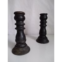 Braune Holz-Kerzenhalter - 2Er-Set von DustRoad