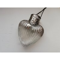 Deckenleuchter Kerzenhalter Herzglas Mit Silberplatte Wunderschöner Vintage von DustRoad