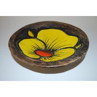Handgefertigte Holzschale Florale Bemalung Handgefertigte Holzschale Florale Bemalung von DustRoad
