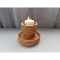 Kerzenhalter Aus Holz-Skandinavisch Handarbeit-Vintage von DustRoad
