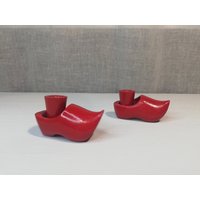 Schweden Rote Clogs Holz Kerzenhalter - 2Er Set von DustRoad