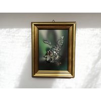 Wanddekoration Handgemälde Mit Natürlichem Kiefernzapfen Und Trockenen Pflanzen Schöne Norweger Handarbeit Vintage von DustRoad