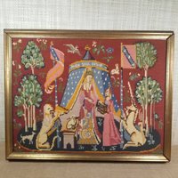 Mittelalterliche Die Dame Mit Dem Einhorn Gobelin Nadelspitze Gerahmt Mittelalterliche Die Dame Mit Dem Einhorn Gobelin Nadelspitze Gerahmt von DustedFindsEtsy