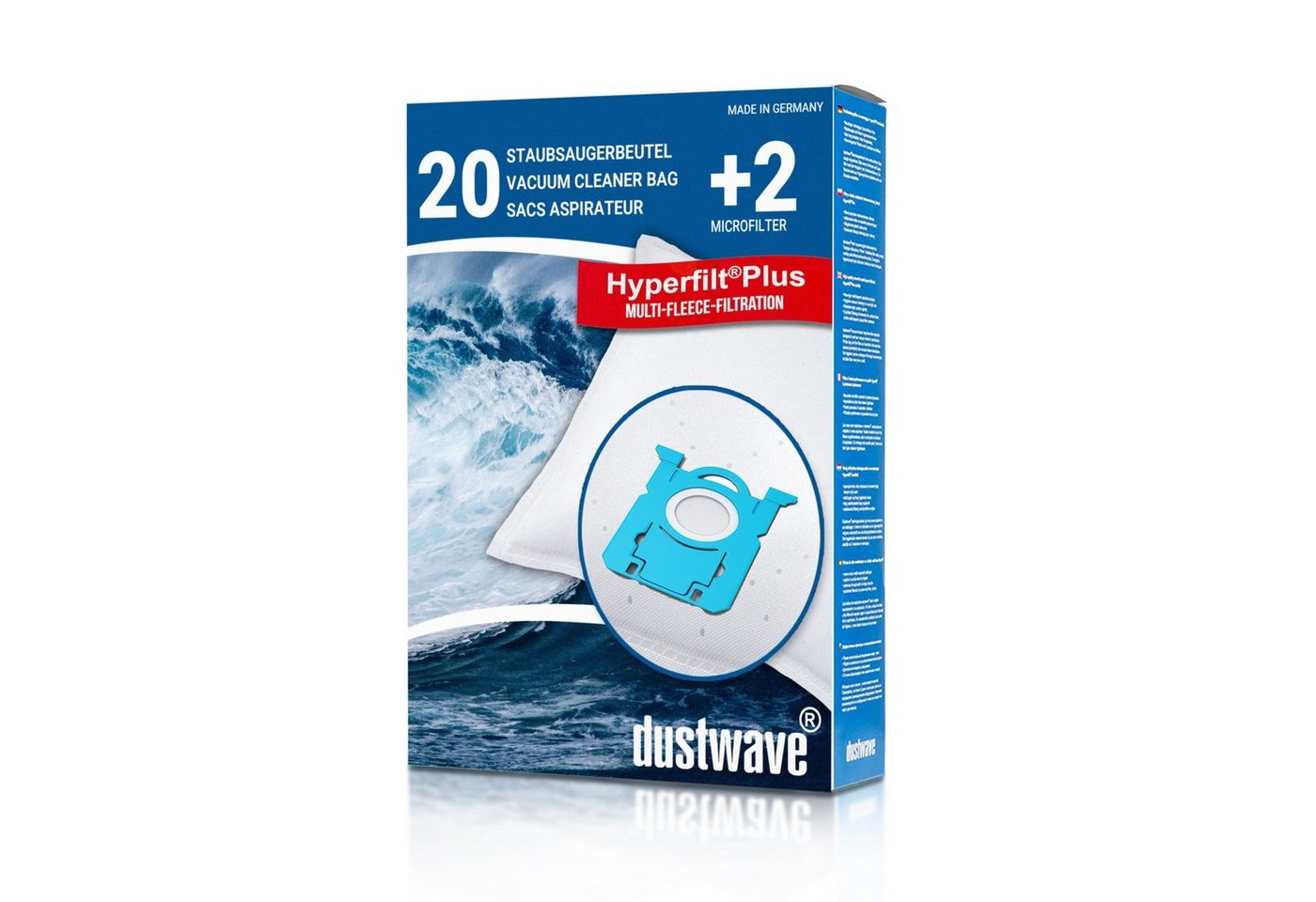 Dustwave Staubsaugerbeutel Superpack, passend für AmazonBasics A11, 40 St., Superpack, 40 Staubsaugerbeutel + 4 Hepa-Filter (ca. 15x15cm - zuschneidbar) von Dustwave