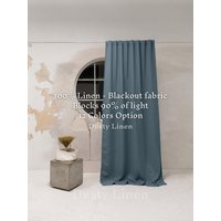 Verdunkelungsvorhang Aus Bio-Leinen. Lichtblocker, Raumverdunkelung, Individuelle Vorhangpaneele. Verdunkelnde Vorhänge. Extrabreite, Lange von DustyLinen