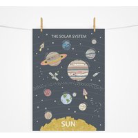 Das Sonnensystem - Print Verschiedene Farben Kinderbild Weltraum Raketen Planeten Sterne Kinderzimmer Poster Spielzimmer Freiheit von DustyPinksAndPolars