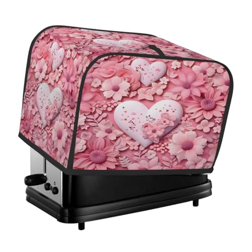 Art Hearts Flower Pattern Toaster Cover 4 Slice for Kitchen Appliances Waterproof Oxford Fabric Appliance Cover with Side Pocket & Handle Loop, Dustproof & Wear-Resistant Art Hearts Flower Pattern Toaster Cover 4 Slice for Kitchen Appliances Waterproof Oxford Fabric Appliance Cover with Side Pocket & Handle Loop, Dustproof & Wear-Resistant von Dusviba