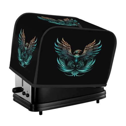 Cool Phoenix Pattern Toaster Cover 2 Slice for Kitchen Appliances Waterproof Oxford Fabric Appliance Cover with Side Pocket & Handle Loop, Dustproof & Wear-Resistant von Dusviba