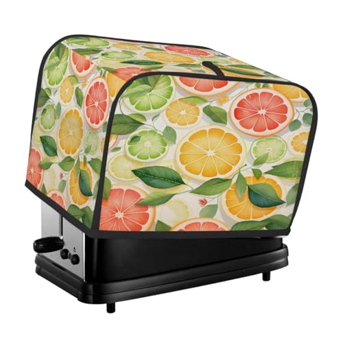 Orange Grapefruit Zitronenscheiben Toaster-Abdeckung 2 Scheiben für Küchengeräte, wasserdichte Oxford-Gewebe-Geräteabdeckung mit Seitentasche und Griffschlaufe, staubdicht und verschleißfest von Dusviba