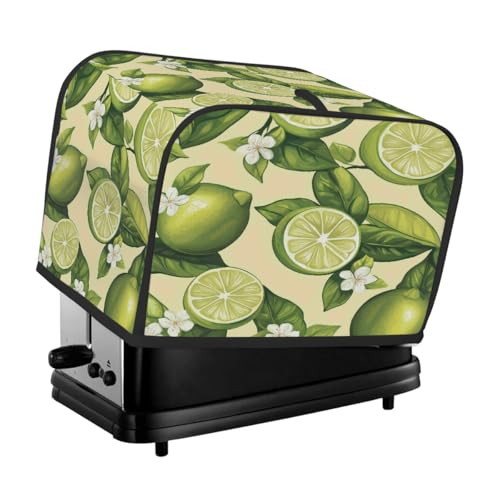Retro Obst Zitrone Malerei Toaster Abdeckung 2 Scheiben für Küchengeräte Wasserdicht Oxford Stoff Geräteabdeckung mit Seitentasche & Griffschlaufe, staubdicht & verschleißfest von Dusviba