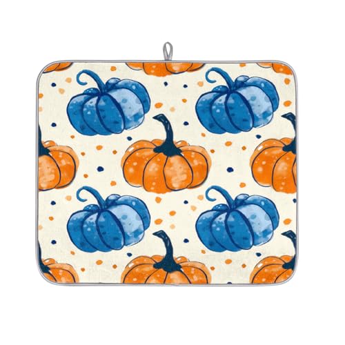 Saugfähige Abtropfmatte für Küchentheke, wendbare Mikrofaser-Abtropfmatte mit Aufhängeschlaufe für Glaswaren, Utensilien, Töpfe, 40,6 x 45,7 cm, Orange / Blau Saugfähige Abtropfmatte für Küchentheke, wendbare Mikrofaser-Abtropfmatte mit Aufhängeschlaufe für Glaswaren, Utensilien, Töpfe, 40,6 x 45,7 cm, Orange / Blau von Dusviba