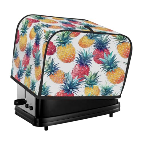 Summer Colorful Ananas Toaster Cover 2 Slice for Kitchen Appliances, Waterproof Oxford Fabric Appliance Cover with Side Pocket & Handle Loop, Dustproof & Wear-Resistant von Dusviba
