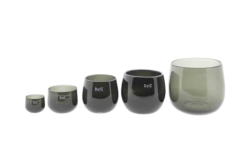 DutZ Pot | Smoke | Übertopf, Windlicht,Vase| H 18 D 20 cm | mundgeblasenes Glas von Dutz Collection