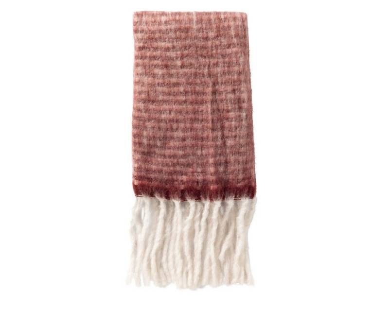Plaid mit Fransen 'Phoebe' 140 x 180 cm Pomegranate - Rot, Dutch Decor von Dutch Decor