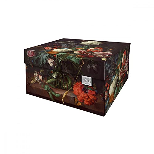 Dutch Design Brand Aufbewahrungsbox Medium mit Deckel – 2 Aufbewahrungsboxen – FSC-zertifizierter, recycelbarer Karton (Größe: 33,2 x 24,2 x 16,5 cm) (Flowers) von Dutch Design Brand