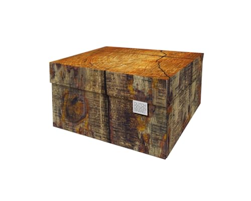 Dutch Design Brand Aufbewahrungsbox Medium mit Deckel – 2 Aufbewahrungsboxen – FSC-zertifizierter, recycelbarer Karton (Größe: 33,2 x 24,2 x 16,5 cm) (Tree Trunk) von DDB