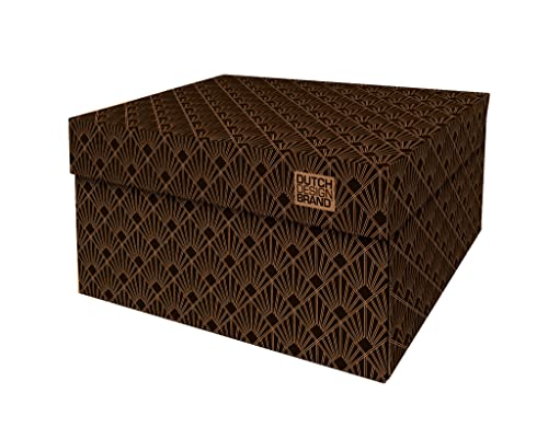 Dutch Design Brand Aufbewahrungsbox mit Deckel – Aufbewahrungsboxen – FSC-zertifizierter, recycelbarer Karton (Größe: 38,9 x 31,8 x 21,1 cm) (Art Deco Night Sky) von Dutch Design Brand