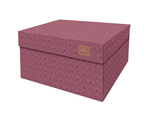 Dutch Design Brand Aufbewahrungsbox mit Deckel – Aufbewahrungsboxen – FSC-zertifizierter, recycelbarer Karton (Größe: 38,9 x 31,8 x 21,1 cm) (Art Deco Velvet Violet) von Dutch Design Brand