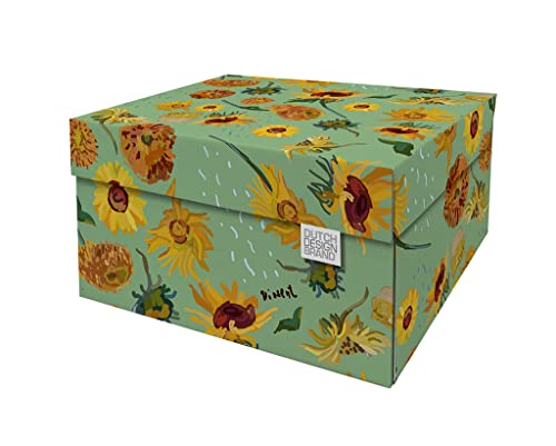 Dutch Design Brand Aufbewahrungsbox mit Deckel – Aufbewahrungsboxen – FSC-zertifizierter, recycelbarer Karton (Größe: 38,9 x 31,8 x 21,1 cm) (Sunflowers by Vinsent) von Dutch Design Brand