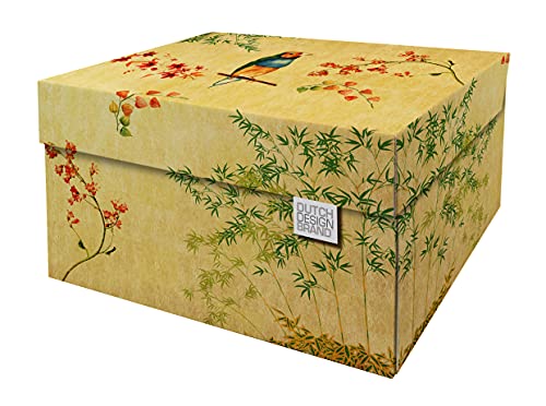 Dutch Design Brand Dekorative Aufbewahrungsboxen mit Deckel – Größe: 38,9 x 31,8 x 21,1 cm – FSC zertifizierter recycelbarer Karton (Druck: Japanische Blüte) von Dutch Design Brand