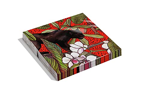 Dutch Design Brand Napkin Servietten, Red Panther, 16,5 x 16,5 x 2,5 cm von Dutch Design Brand