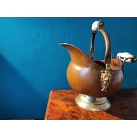 Vintage 1970Er Messing Und Kupfer Lion Scuttle Eimer von DutchArtDeco