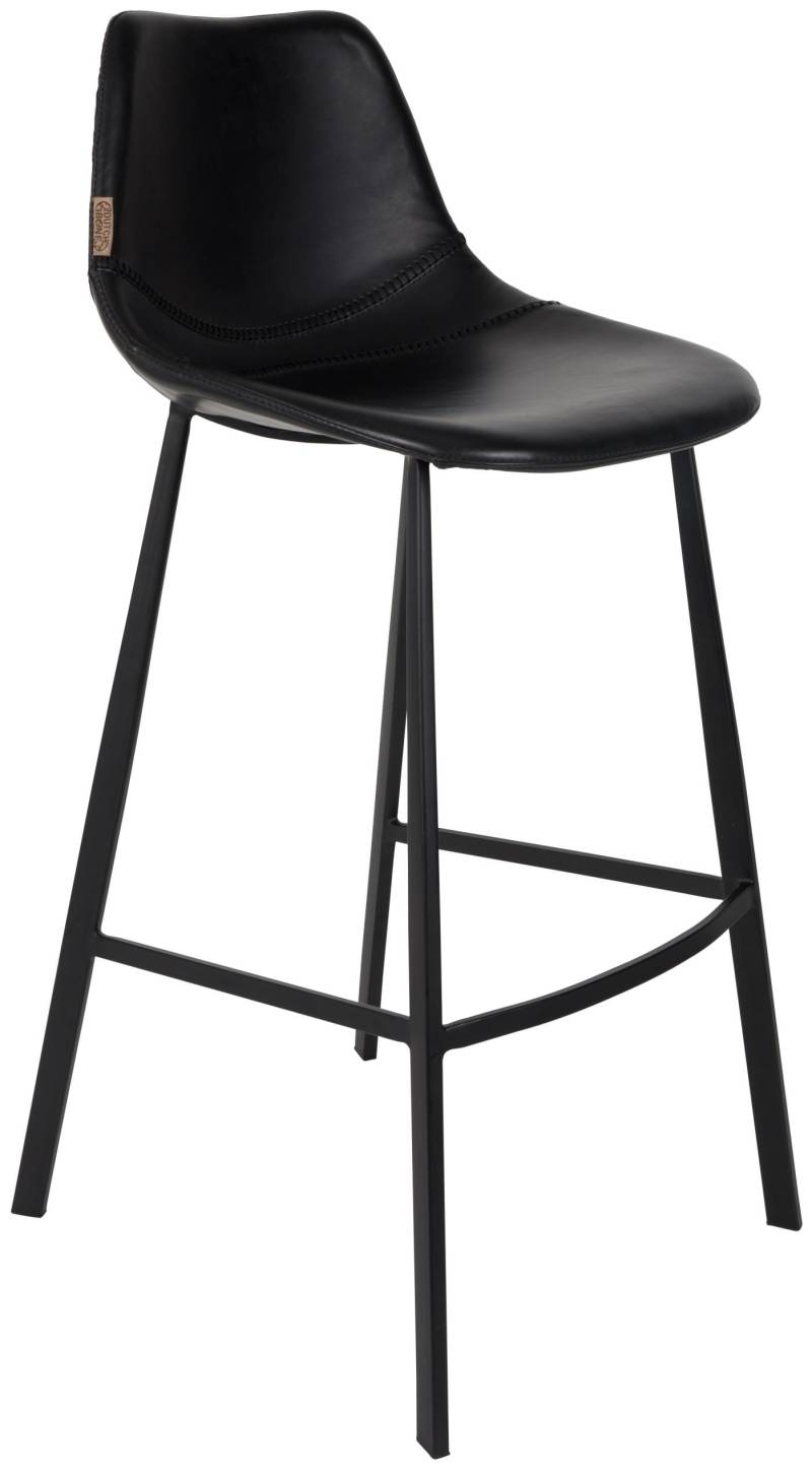 Barhocker FRANKY Kunstleder Vintage schwarz von DutchBone von DutchBone