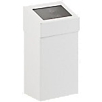 DutchDesign Papierkorb mit Druckdeckel Pulverbeschichtetes Aluminium 18 L 27,7 (B) x 17 (T) x 50 (H) cm Weiß von DutchDesign