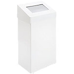 DutchDesign Papierkorb mit Druckdeckel Pulverbeschichtetes Aluminium 50 L 38 (B) x 25 (T) x 68 (H) cm Weiß von DutchDesign