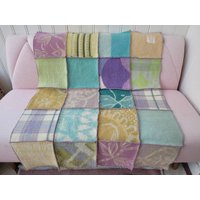 Patchwork-Babydecke, Wollplaid Aus Retro-Wolldecken 105-135 cm von DutchWoolDesign