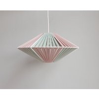 Ufo Lampenschirm, Colourblock Gewebter Lampe, Boho Pendellampe von DutchWoolDesign