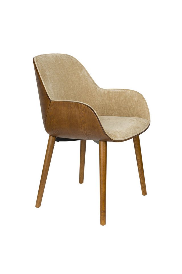 Dutchbone Armlehnstuhl Retro Esszimmerstuhl Esstischstuhl Taylor Holz Grün oder Beige von Dutchbone