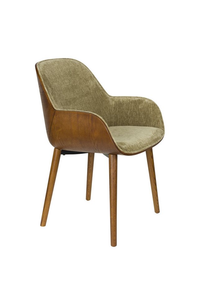 Dutchbone Armlehnstuhl Retro Esszimmerstuhl Esstischstuhl Taylor Holz Grün oder Beige von Dutchbone